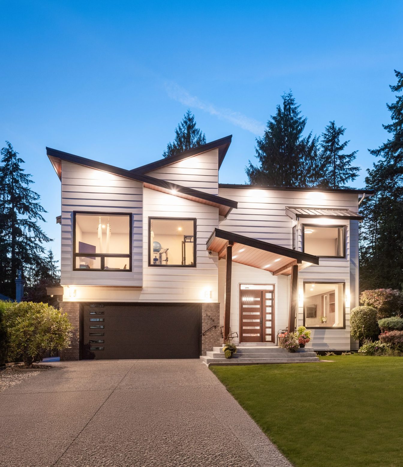 Rebuild project, exterior dusk